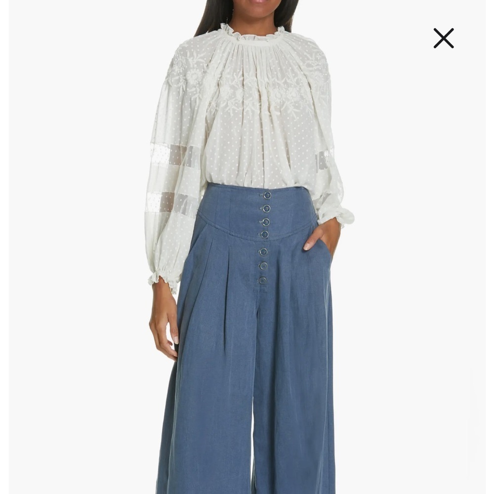 Ulla Johnson Nanon Embroidered Silk Blouse - Picture 5 of 11